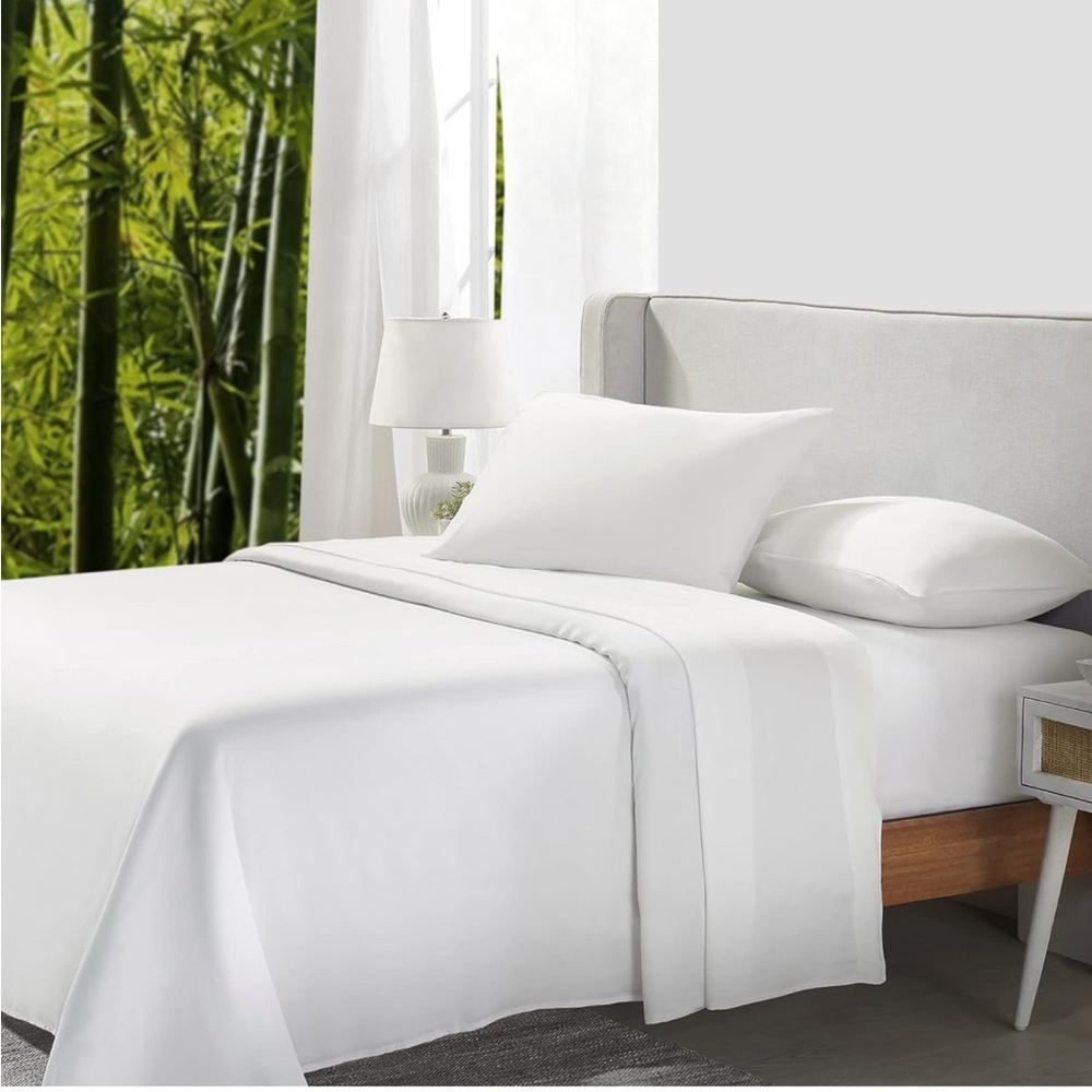 #74 California Design Den Full Size cotton NWOT Luxury 4 Piece Sheet Set White